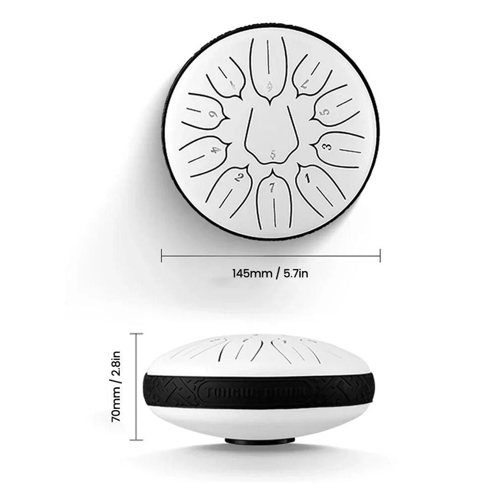 6 inch 11-Tone Steel Tongue Drum D-Key Hand