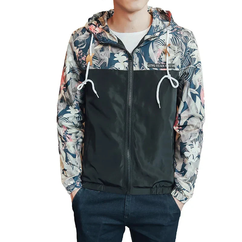Windbreaker Jackets Mens Hooded Jacket Sportswear Bomber Jacket