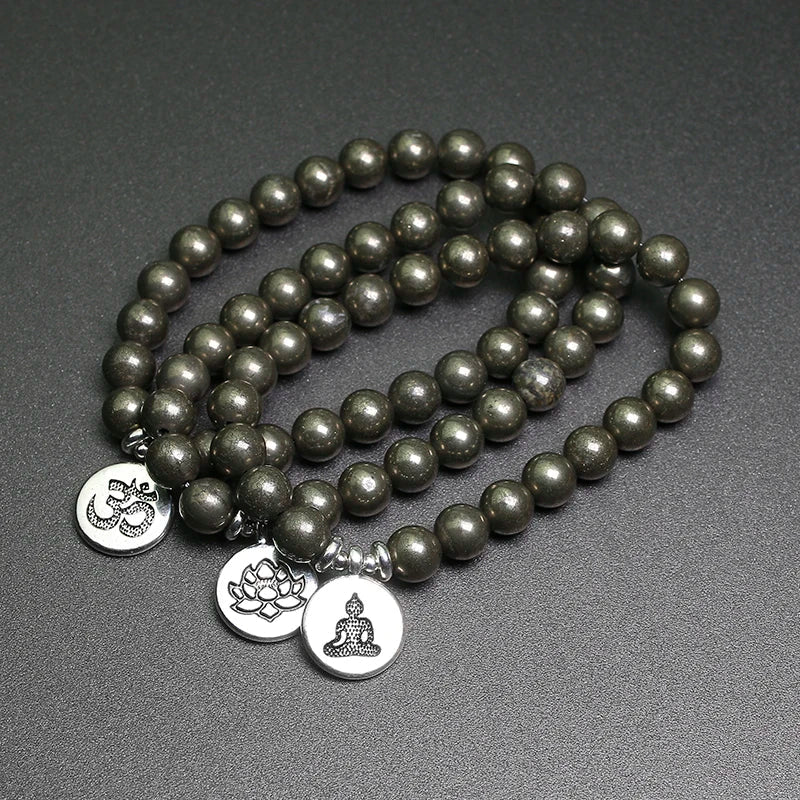 Natural Pyrite Bracelet Bracelet Charm Lotus Jewelry Energy
