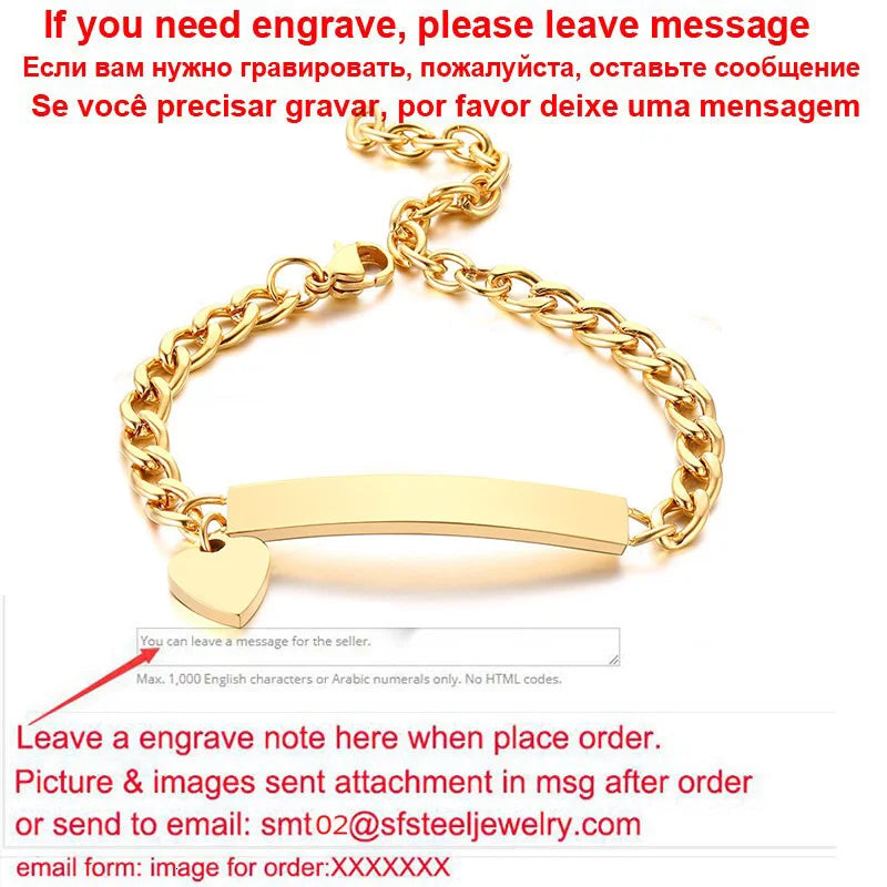 Personalize Baby Name Bracelet Figaro Chain Smooth Bangle