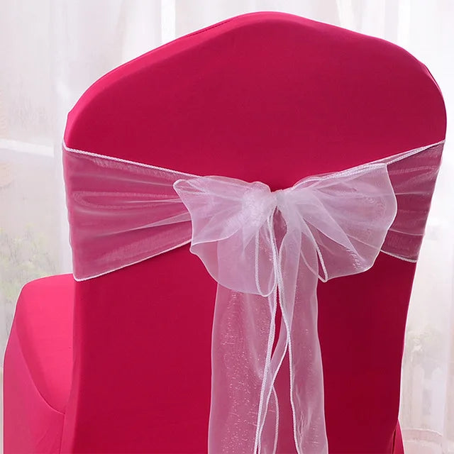 50/100pcs High Quality Sash Organza Chair Sashes Wedding