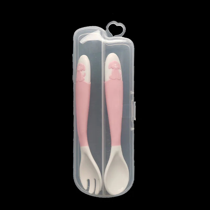 Baby Feeding Spoon+Fork Learn to eat Training Complementary