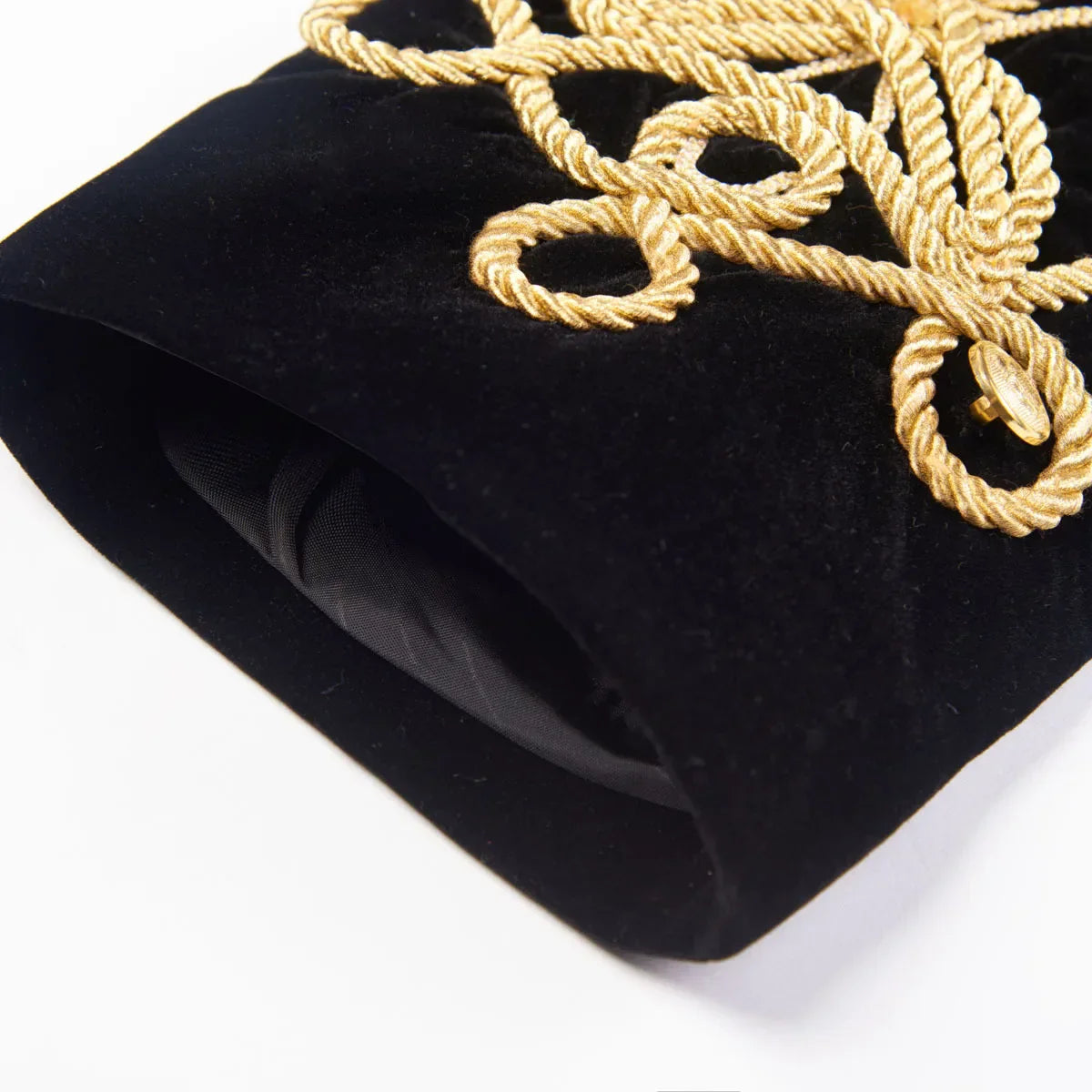 Mens Black Gold Embroidery Velvet Suit Blazer Party
