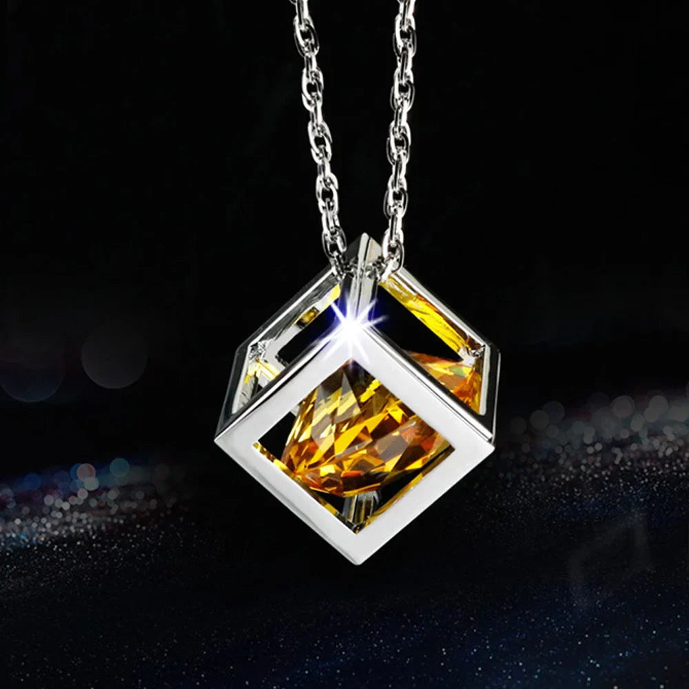 DSYCAR 1Pcs Car Pendant Crystals Cube Car Charms
