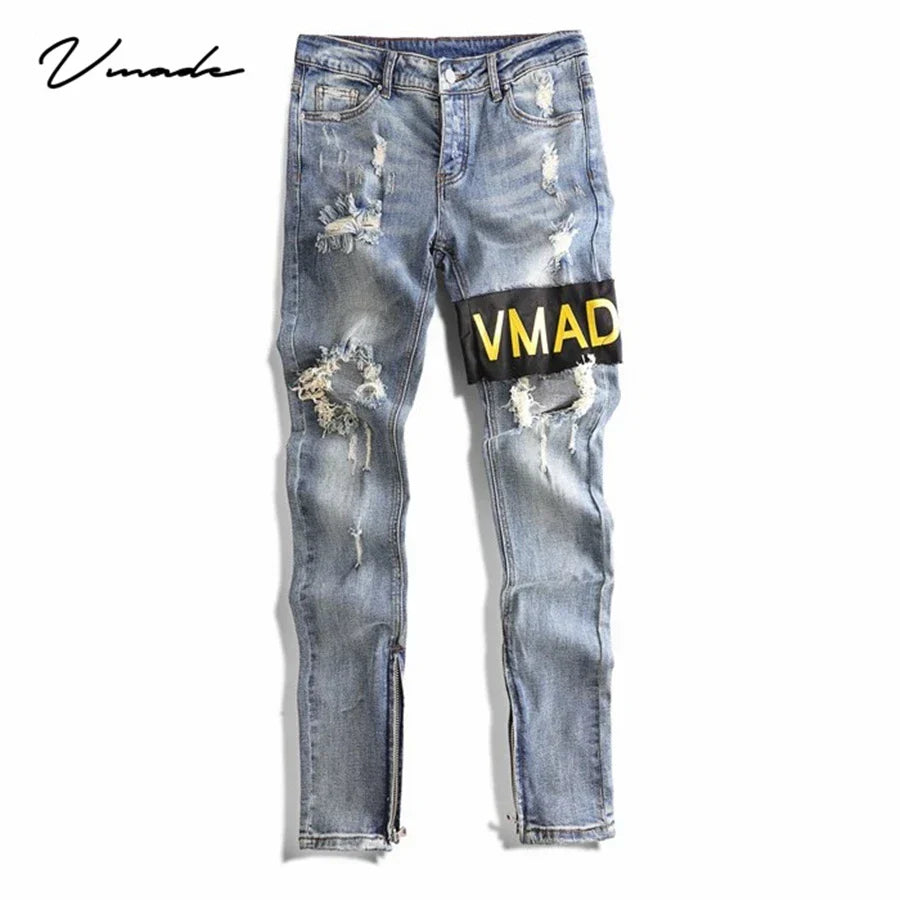 VMADE Authentics Male Washed stretch Jeans for men