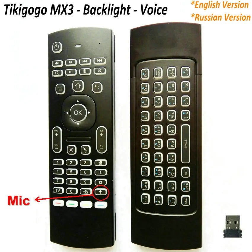 MX3 backlight Mic Voice Air Mouse Mini keyboard