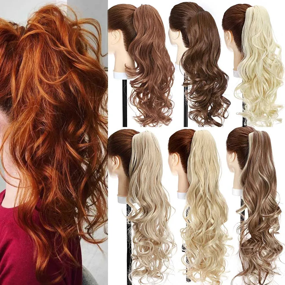 S-noilite Synthetic Long Wavy Fake Ponytail Extension Hair
