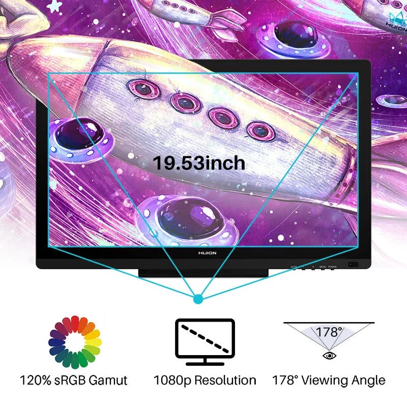 Huion Kamvas 20 Graphics Tablet 19.53 Inch Professional