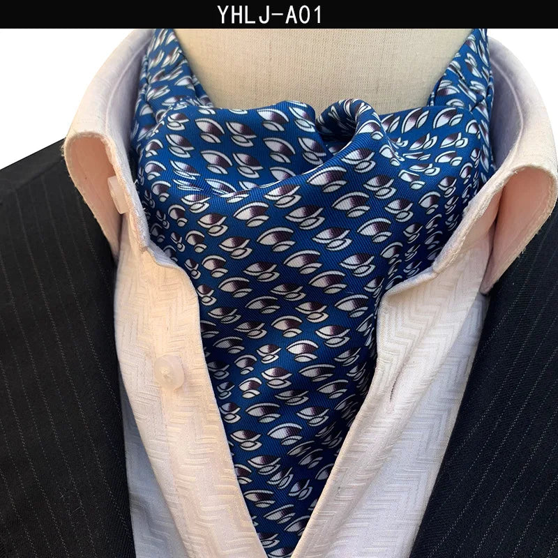 Men Vintage Polka Dot Wedding Formal Cravat Ascot