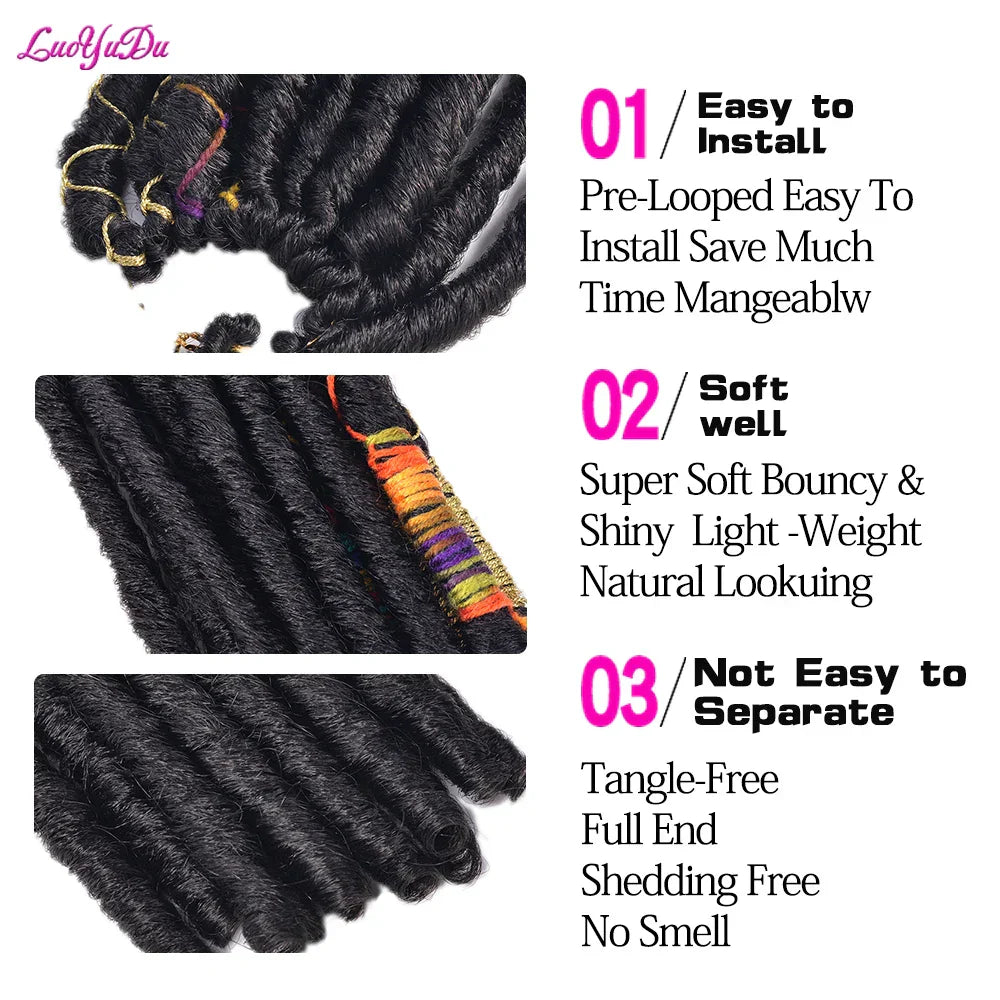 LUOYUDU Crochet Hair Dreadlocks Faux Locs Braiding Hair