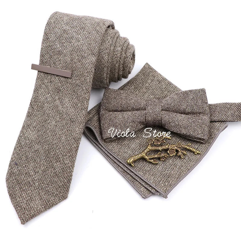 Top 50 Wool Soft 7cm Tie Bowtie Hankie