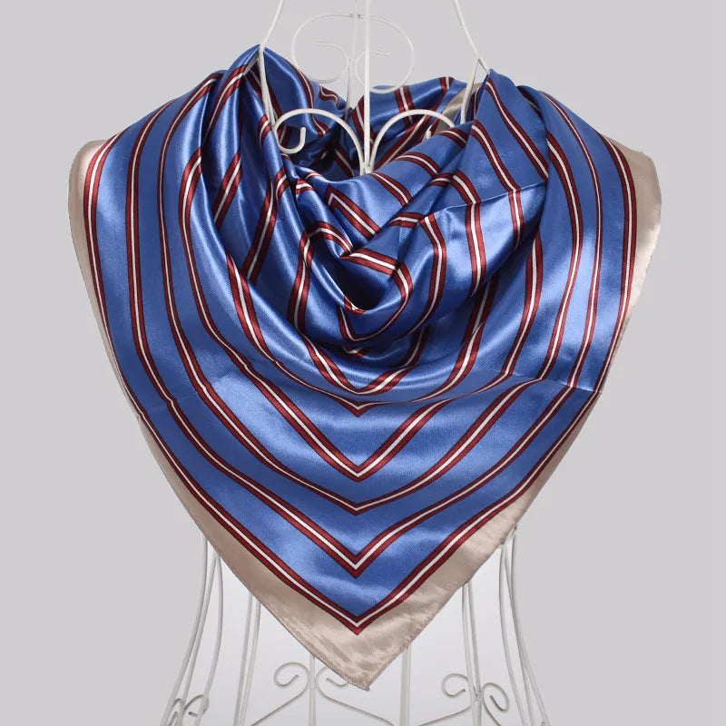 Spring And Autumn Female Satin Scarf,Big Square Scarves
