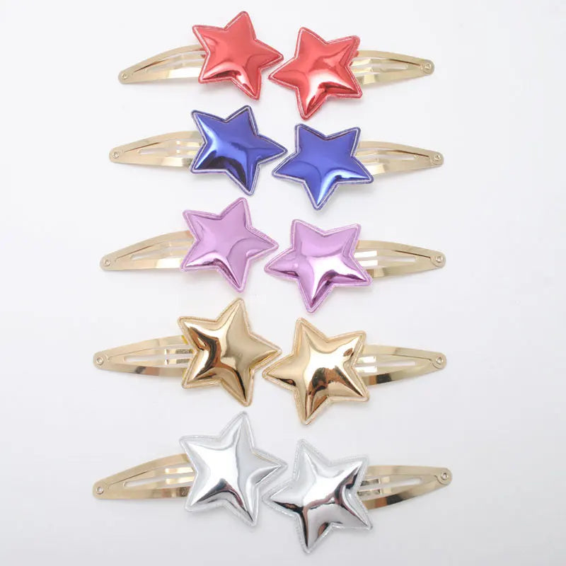 10pcs/lot Small Size Girls Hairclips Glitter Heart Birthday