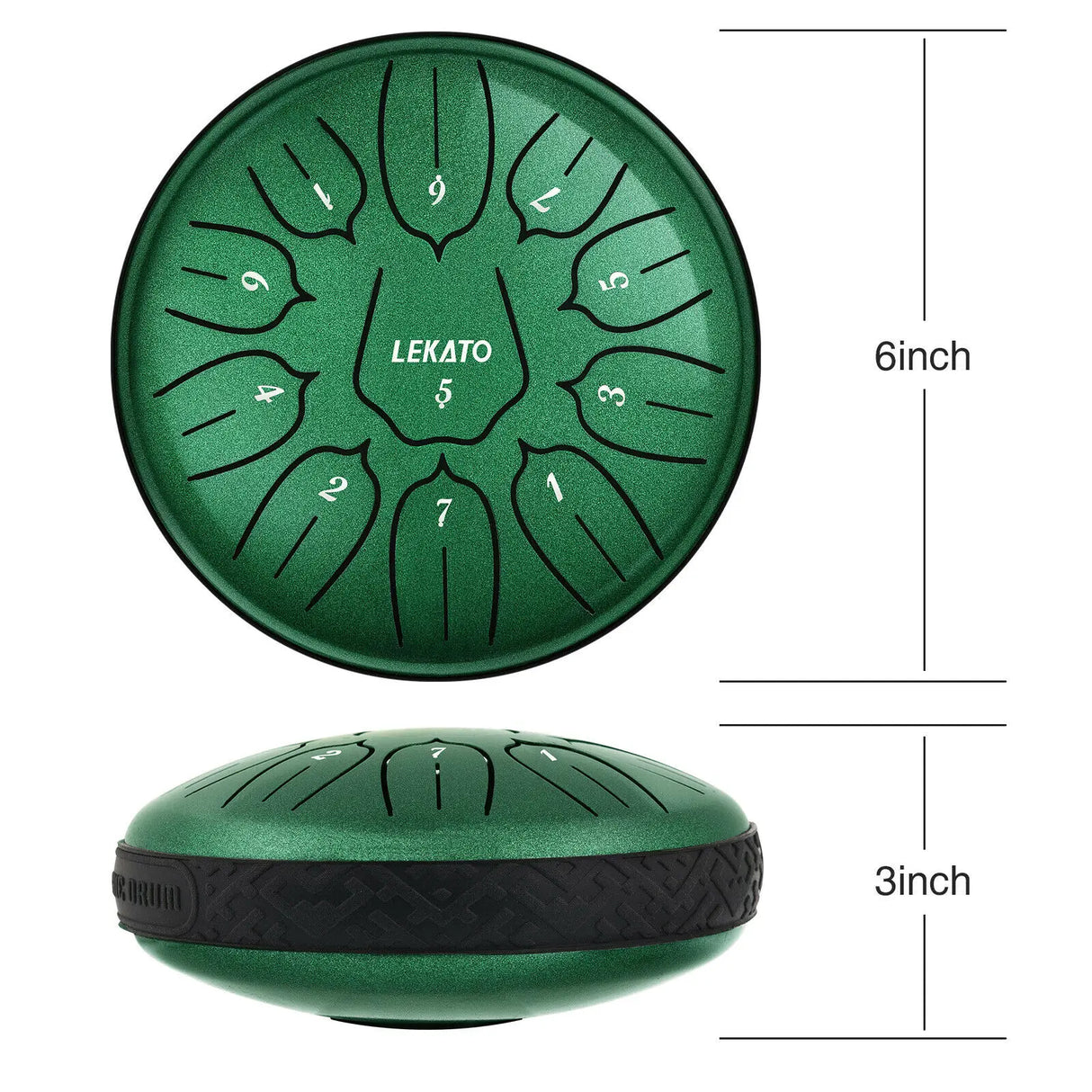 LEKATO 6'' Tongue Drum 11 Notes D Tune