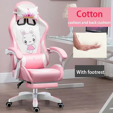 WCG Cute Girl Pink Computer Chair Home Office