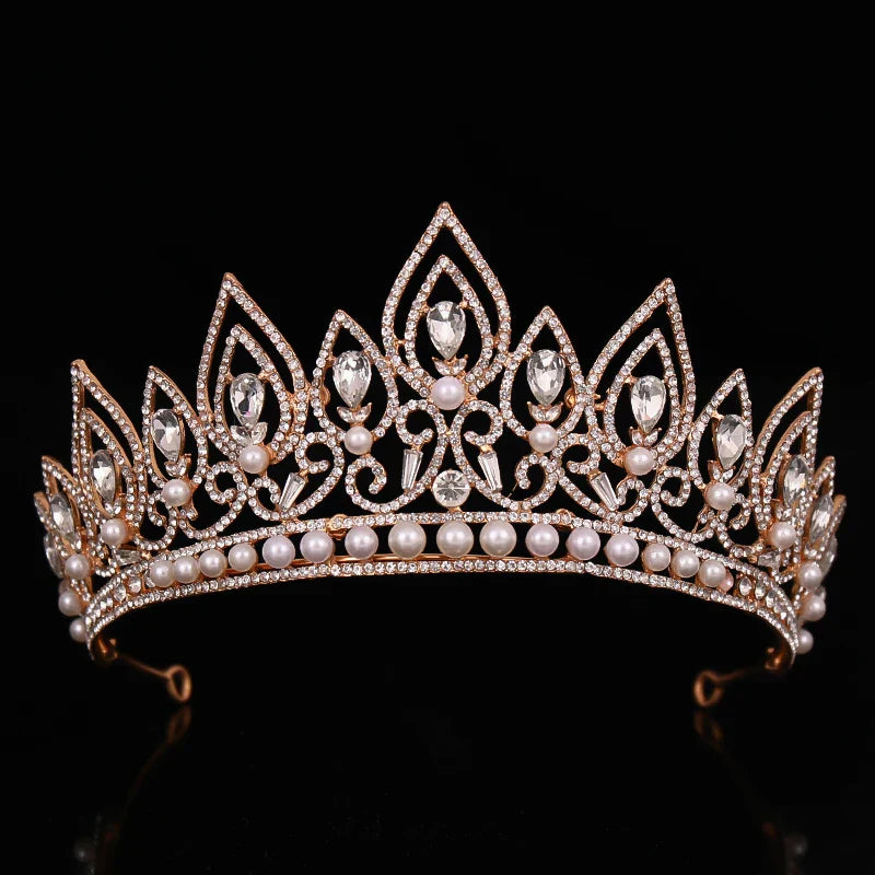 Wedding Crown Gold Silver Color Rhinestone Crystal Diadem