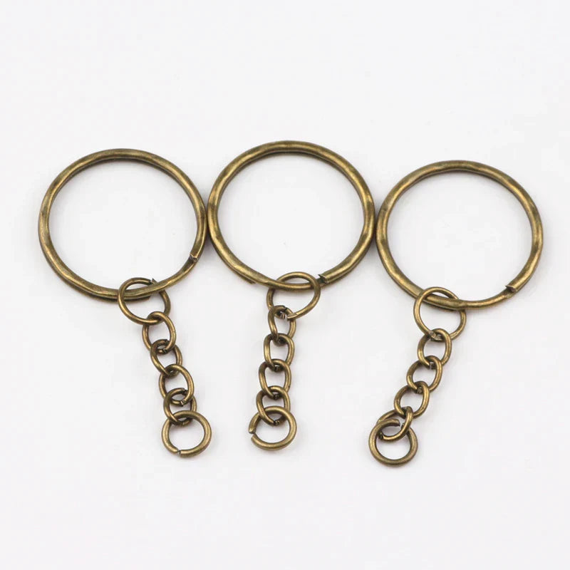 50Pcslot 1.3x25mm Gold Color Plated Key Ring with