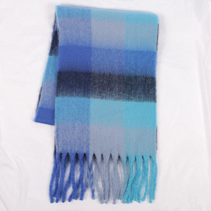Luxury Brand Women Plaid Scarf Winter Warm Pashmina
