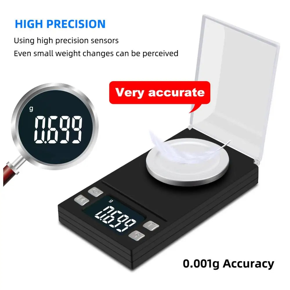 100g/50g/20g/10g Mini Digital Scale High Accuracy 0.001 Pocket