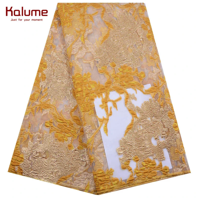 African Tulle Lace Fabric 2024 Satin Nigerian Brocade