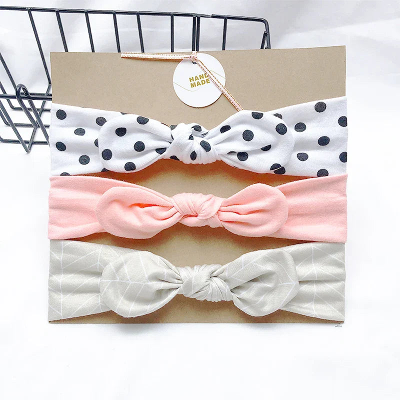 3pcs/lot Solid Nylon baby headband Bow Headbands For