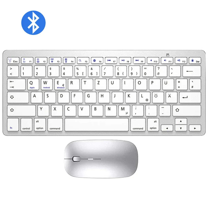Bluetooth Keyboard Mouse Combo Ultra-Slim Mute Keycap Wireless