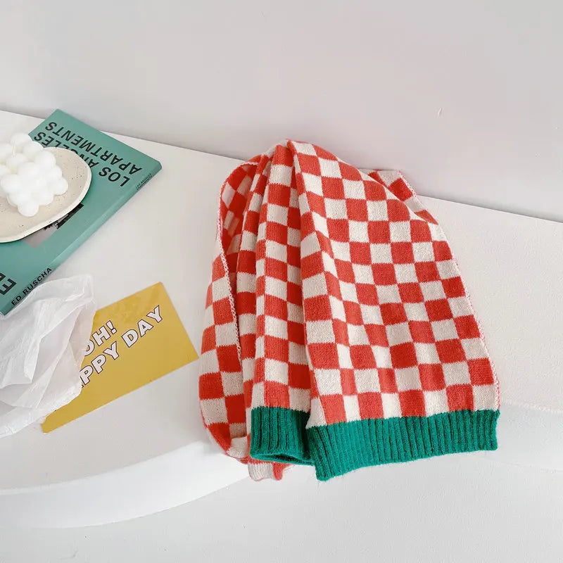 New Autumn Winter Korean Style Unisex Kids Plaid