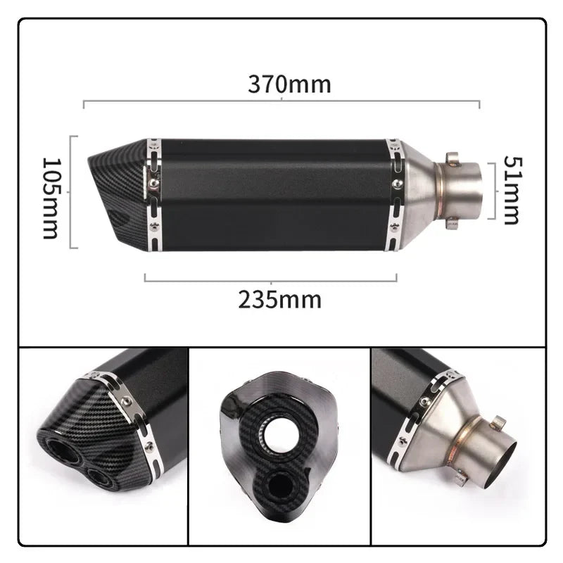 Slip on 51mm Motorcycle Exhaust System Muffler Escape