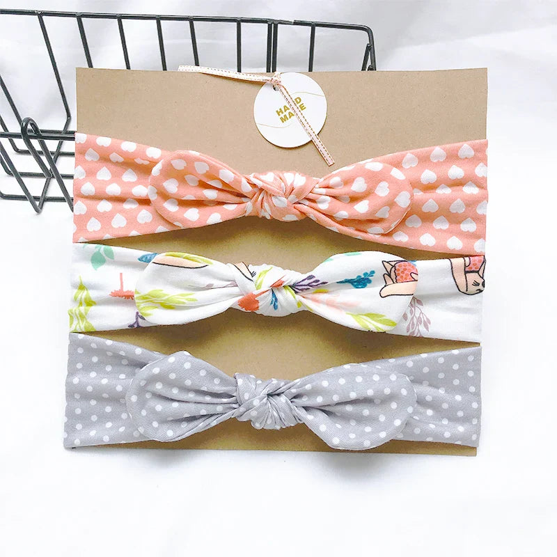 3pcs/lot Solid Nylon baby headband Bow Headbands For