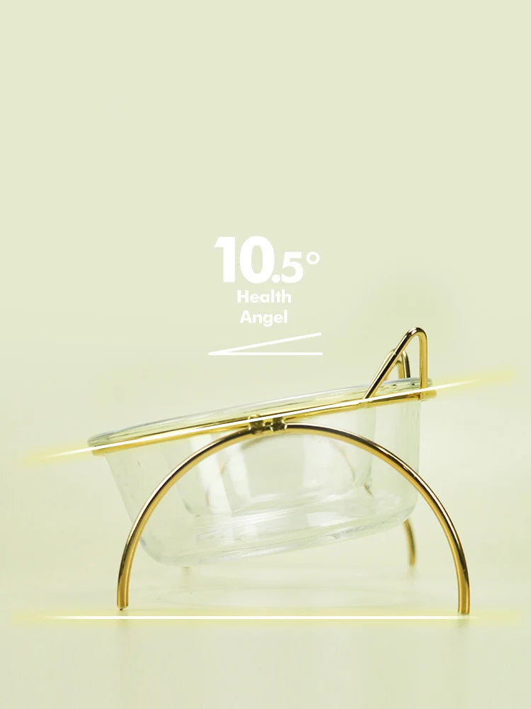 New Non-Slip Glass Double Cat Dog Pet Bowl