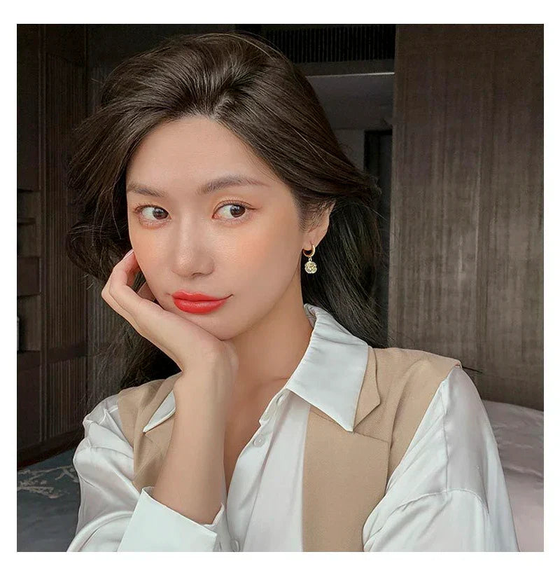 18k Gold jewelry Elegant Opal Stud Earrings For