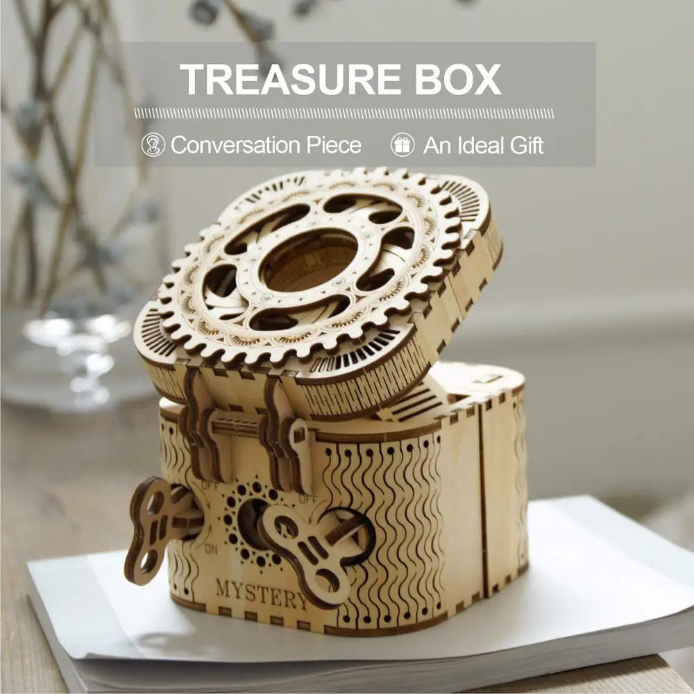 Robotime 123pcs Creative DIY 3D Treasure Box Wooden