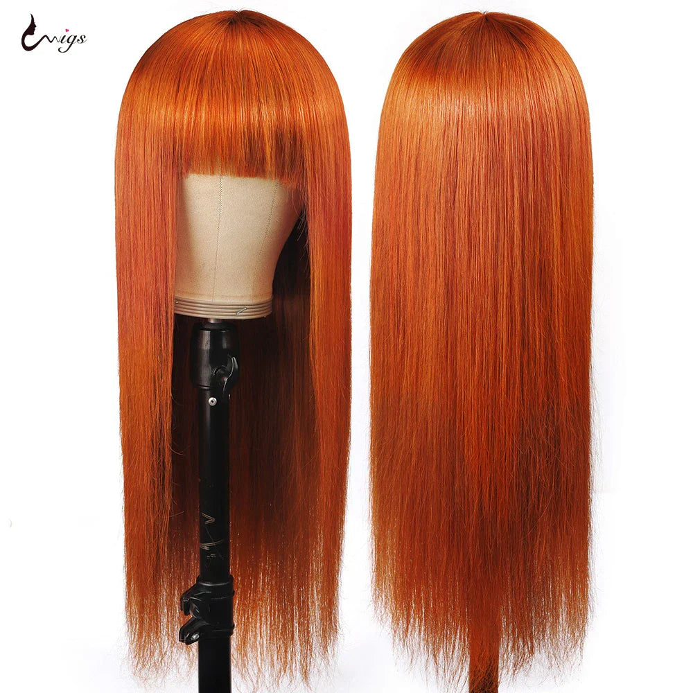 Uwigs Highlight Wig Human Hair Wigs With Bangs