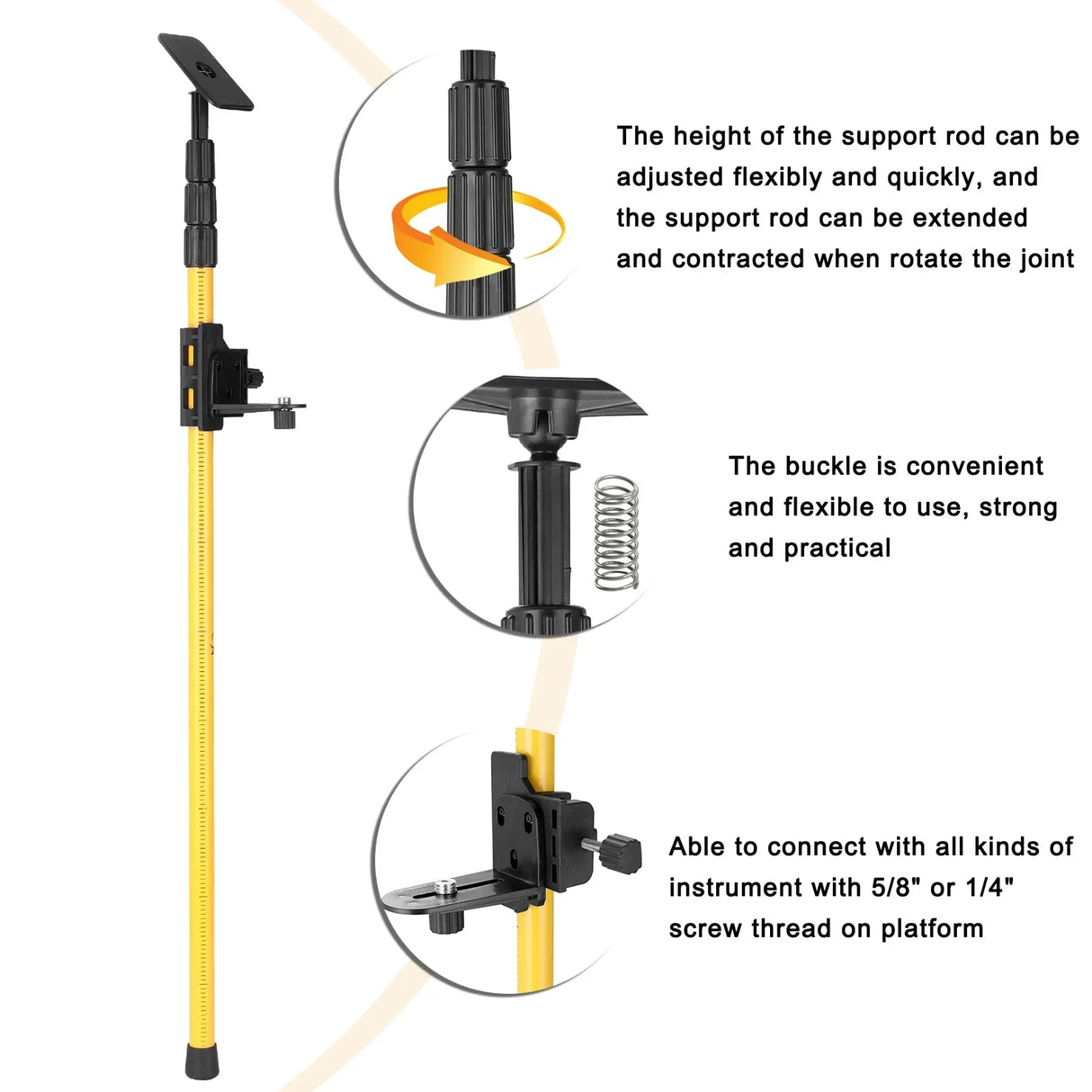 Telescopic Pole for Line Leveler Aluminum Alloy Adjustable