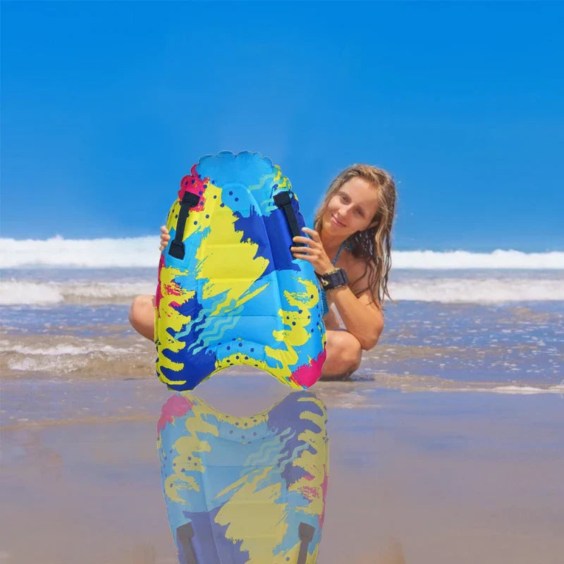 Inflatable Bodyboard Surfboard Ocean Printed Buoy Kickboard Adult