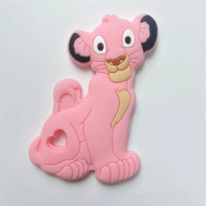 5pcs Silicone Teether Lion Cartoon Animal BPA Free