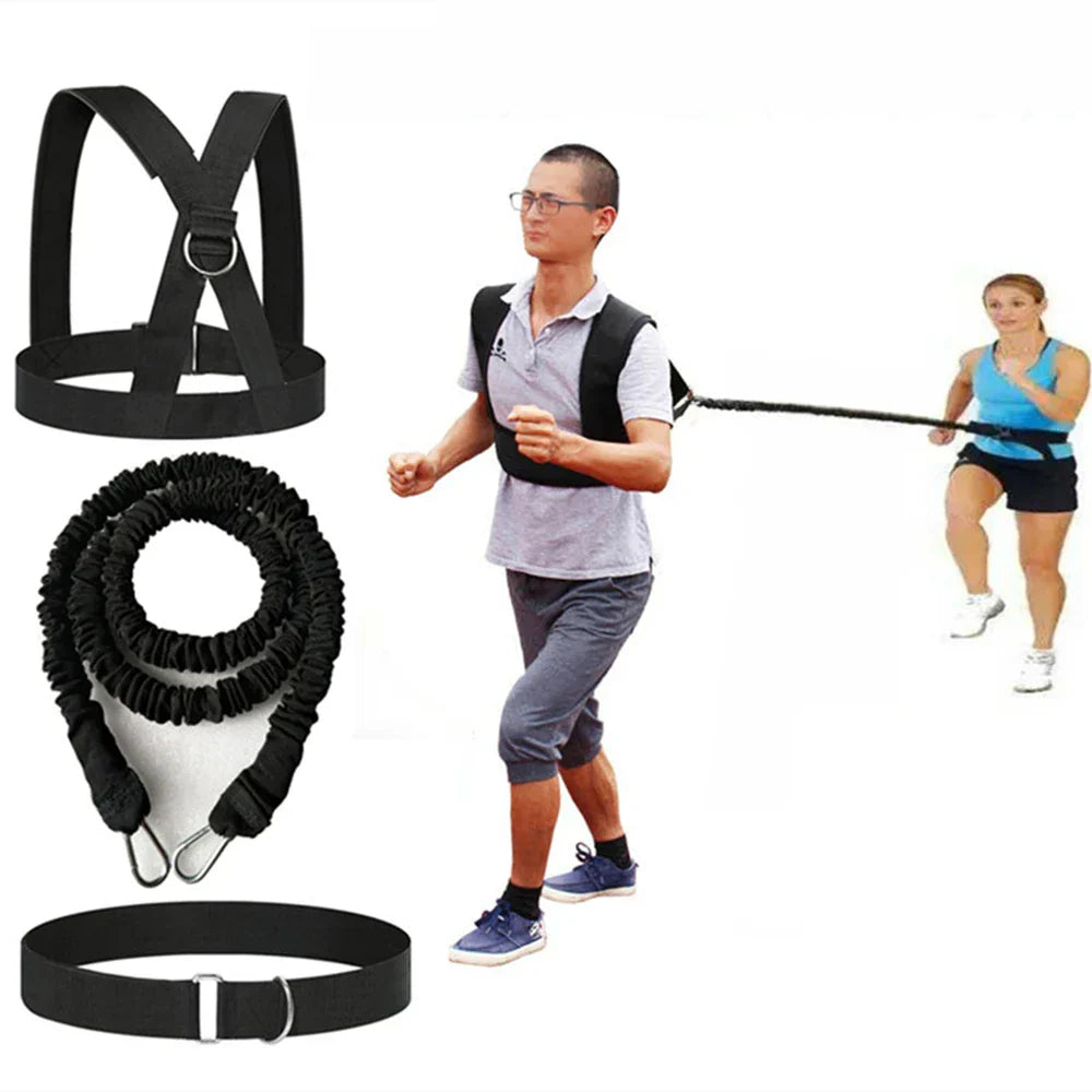 Double People Resistance Band 50LB Elastic Rope for