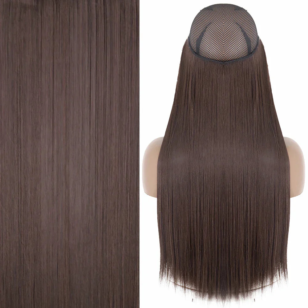 MERISIHAIR Synthetic No Clip Invisible Wire Hair Extensions