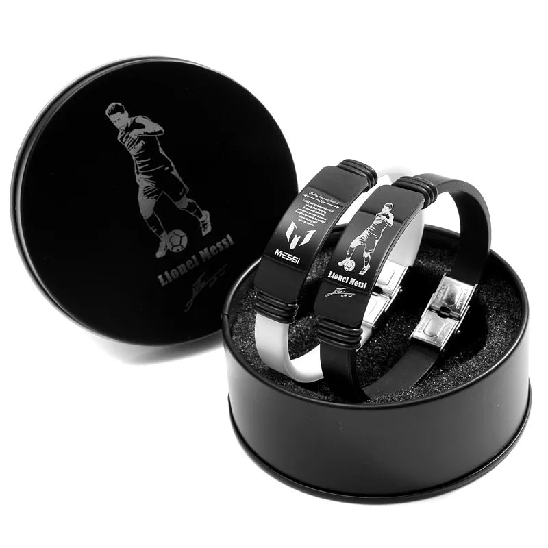 Football Star Player Messi Bracelet Stainless Steel Adjustable