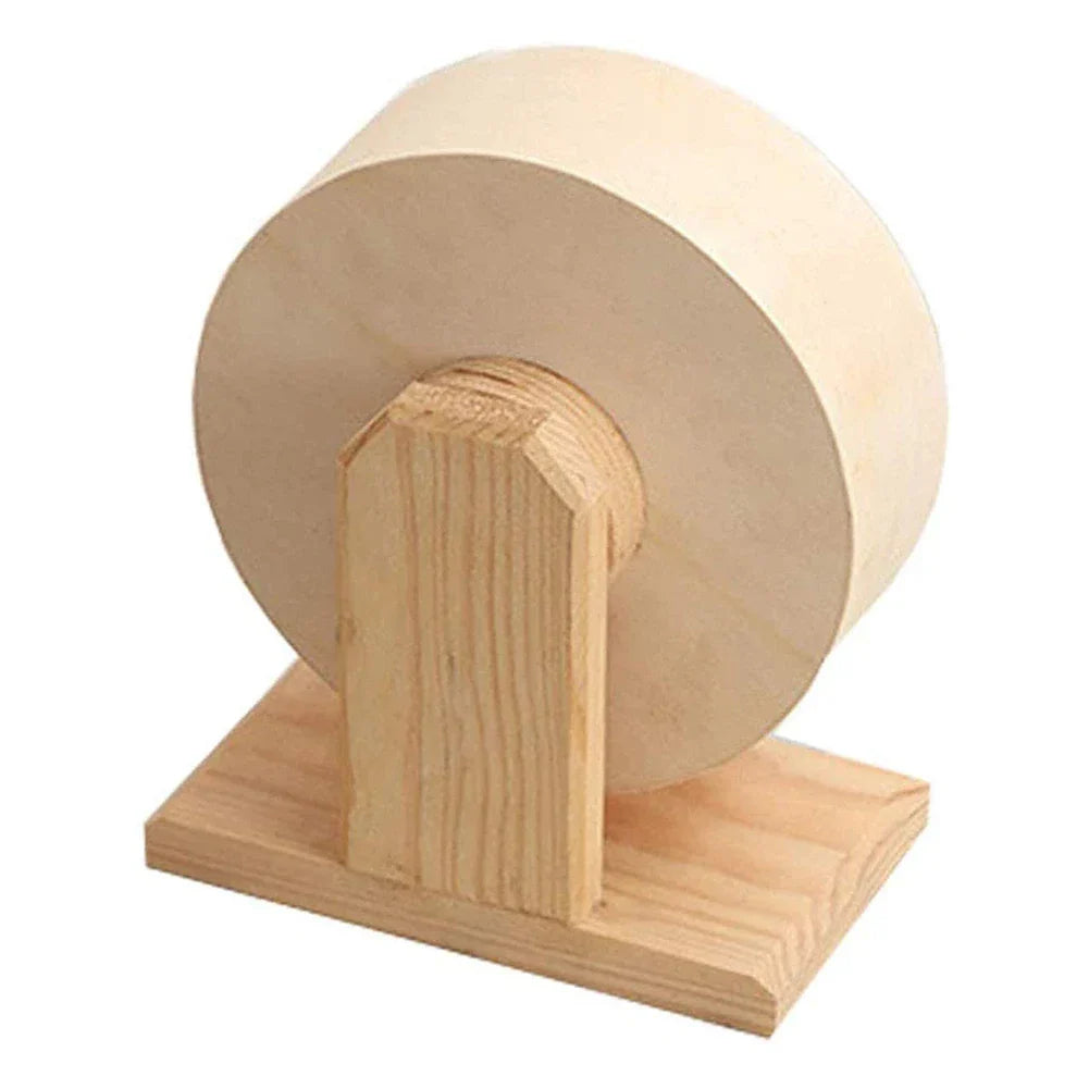 Natural Wood Silent Running Toy Hamster Roller Wheel