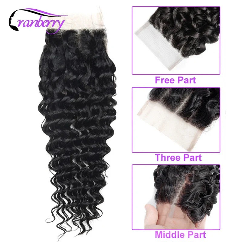 CRANBERRY Hair Deep Wave Human Hair Bundles With