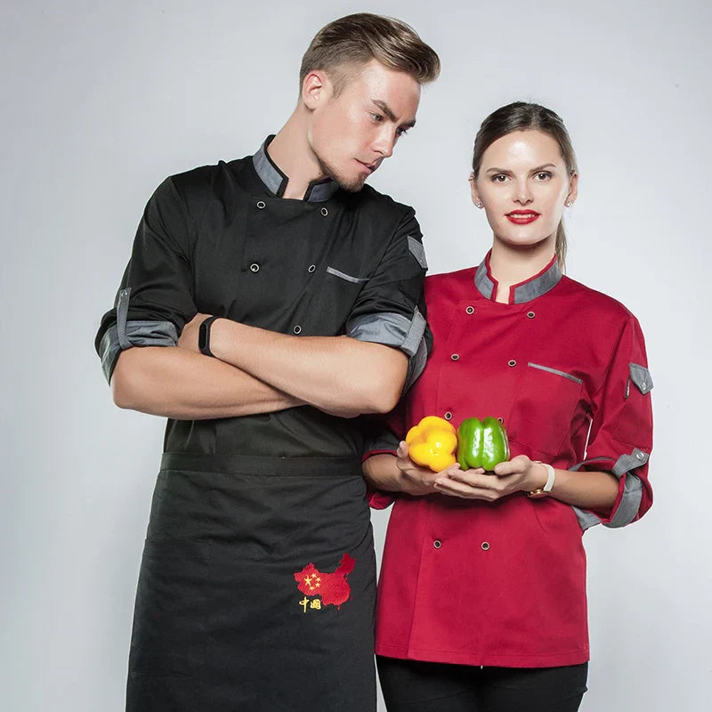 chef shirt Chef Jacket Long Adjustable Sleeve Men