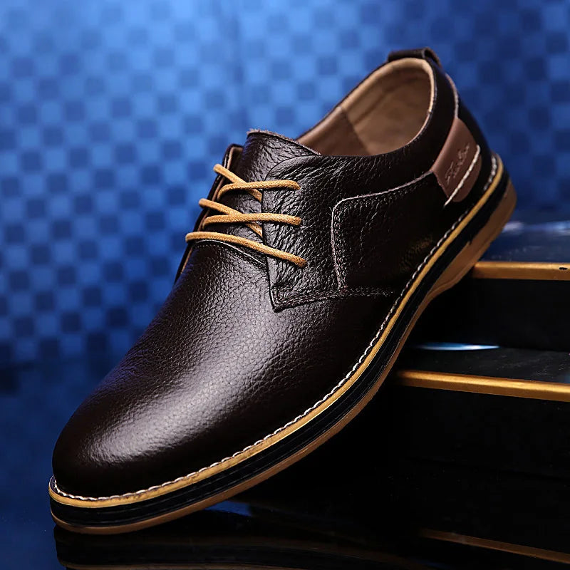 New Men Oxford Genuine Leather Dress Shoes Flats