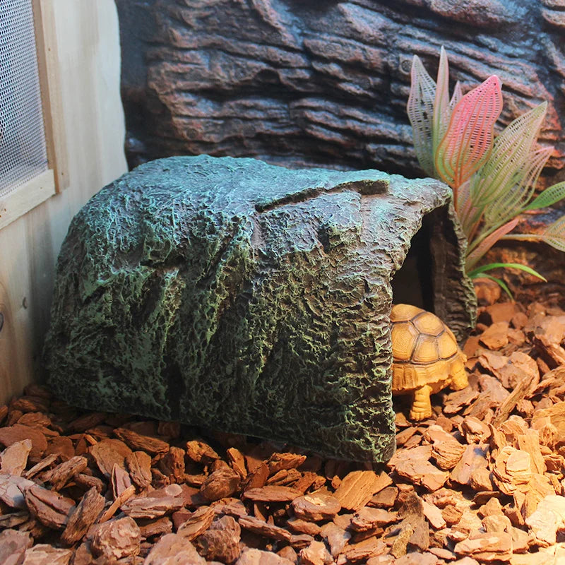 Resin Hides Cave Pet Hiding Spot Turtles Rock