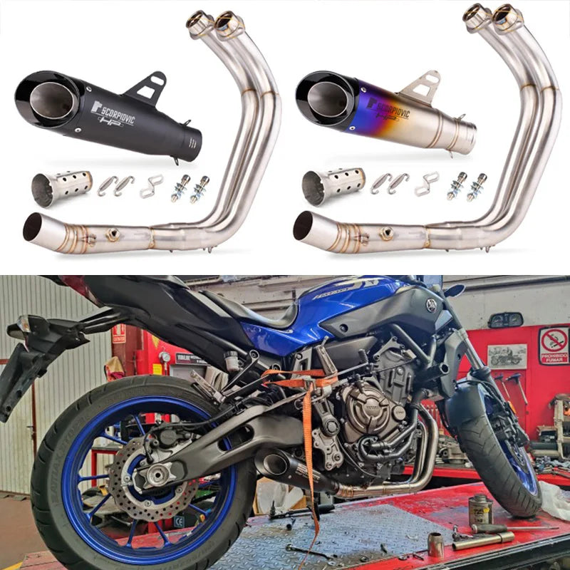 For Yamaha MT07 FZ07 Motorcross Exhaust Front Pipe