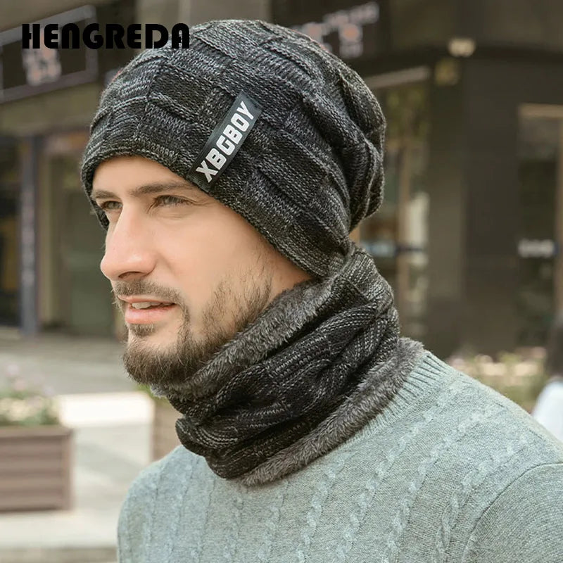 2019 Winter Beanie Hats Scarf Set Warm Knit