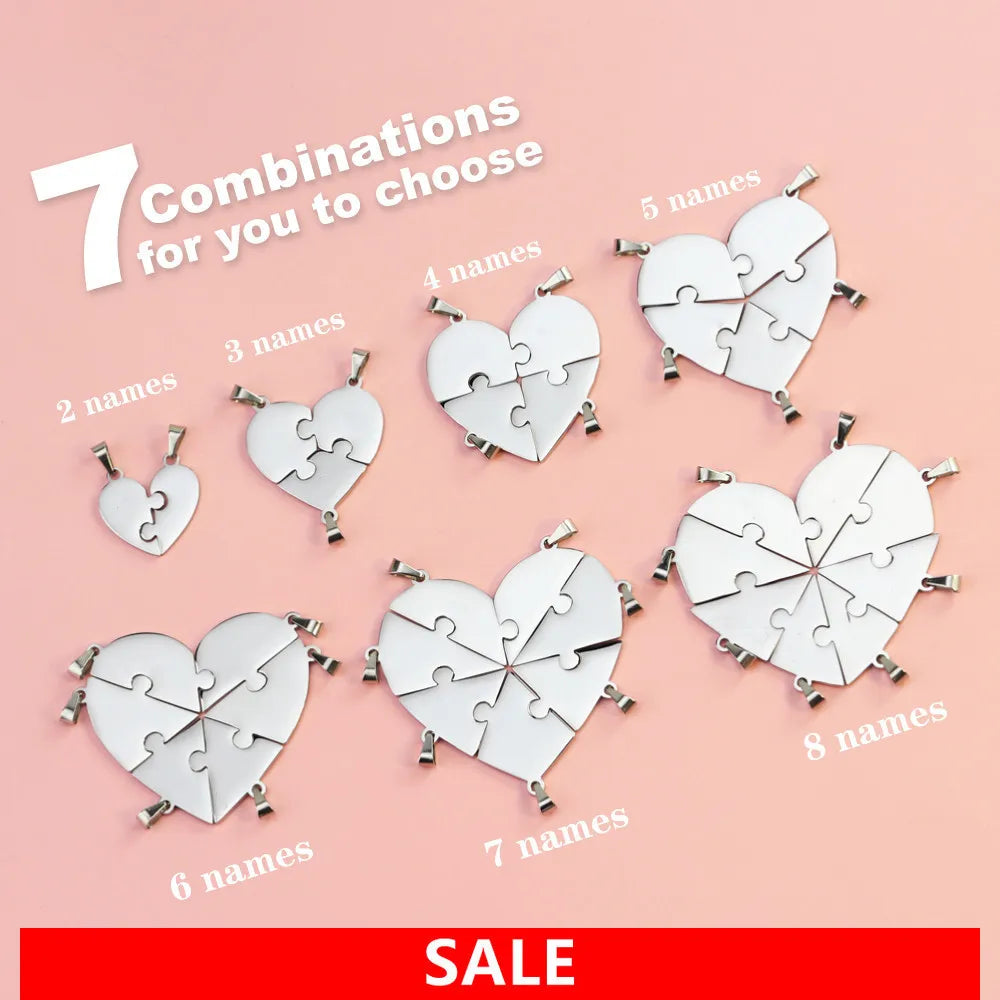 Personalized 5 Stars Reviews stainless steel Heart Shape