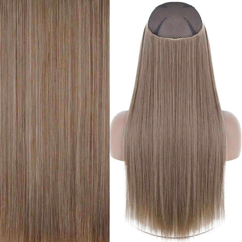 MERISIHAIR Synthetic No Clip Invisible Wire Hair Extensions