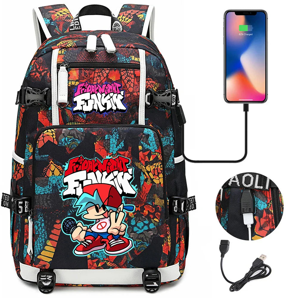 Friday Night Funkin Backpacks For School Multifunction USB