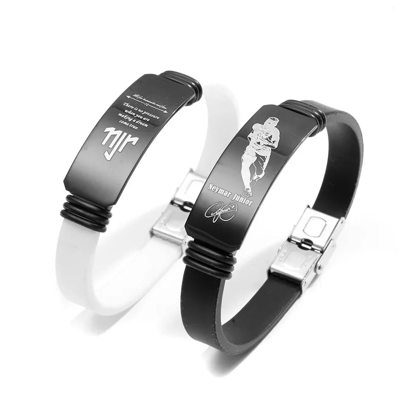 Football Star Player Messi Bracelet Stainless Steel Adjustable